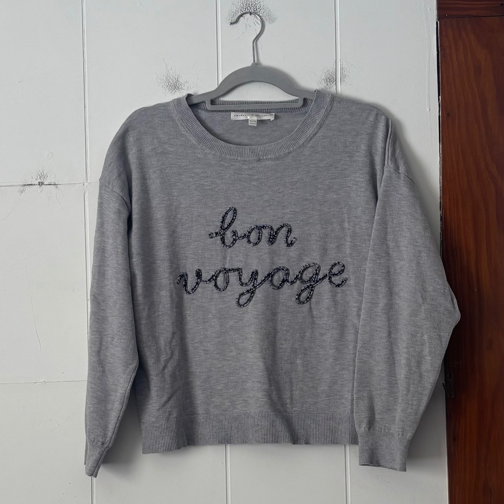 Chelsea & Theodore Gray Crew Neck Sweater